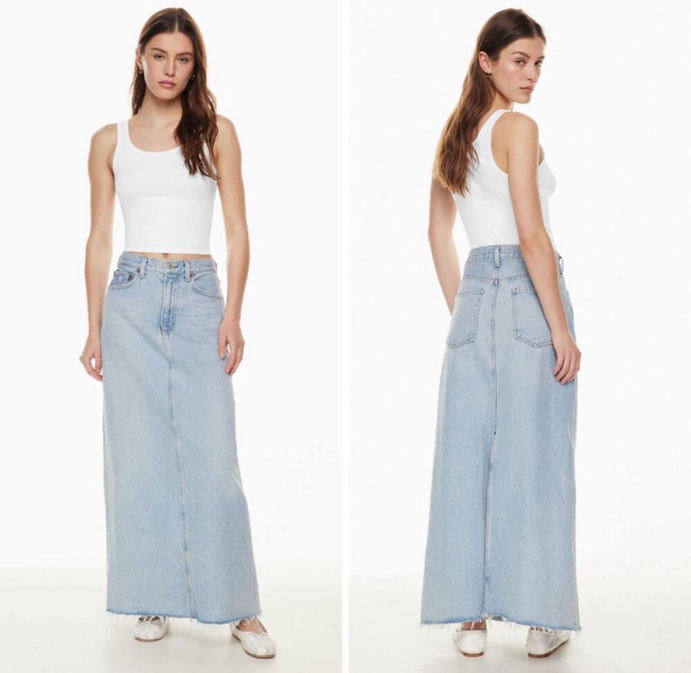 Agolde Hilla Denim Maxi Skirt Size 29